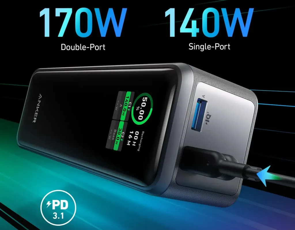 Anker Prime Power Bank 27650mAh 250W sleva nabijeni