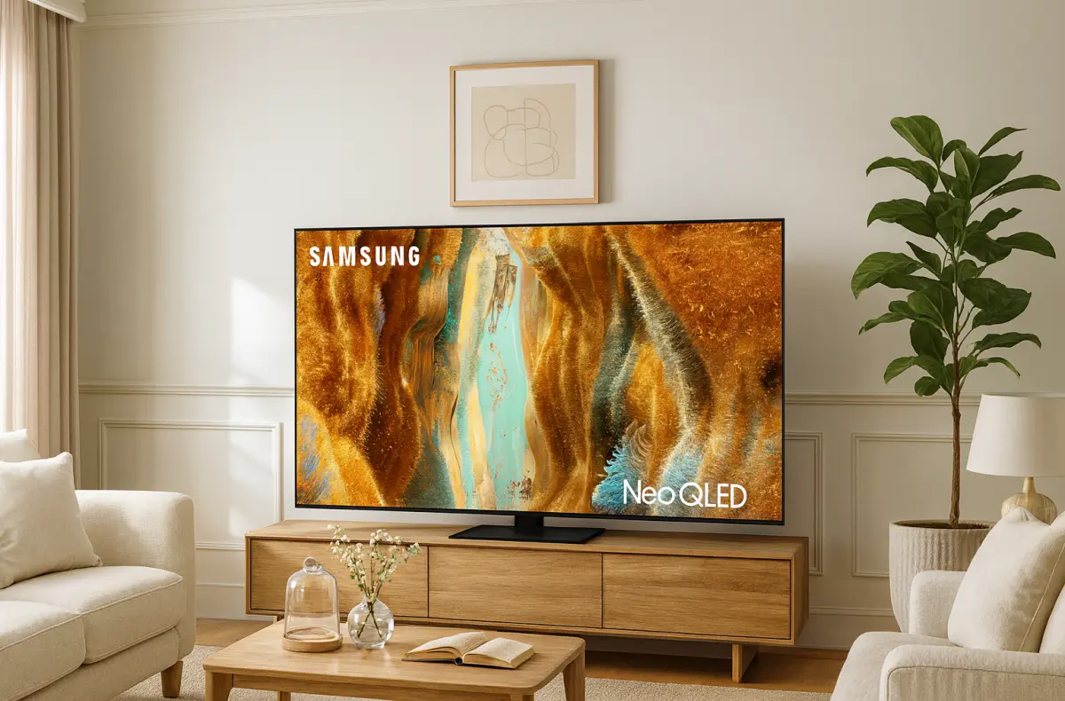 Samsung QE55QN70F ve svetlem obyvaku