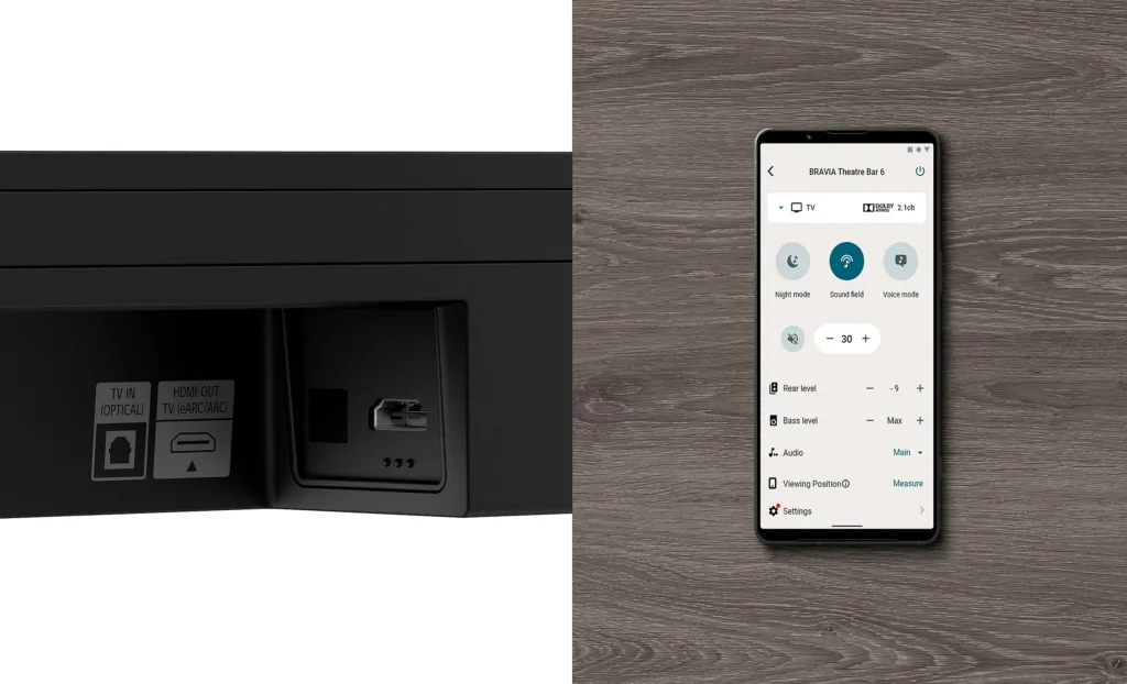 Sony Bravia Theatre Bar 6 porty a aplikace