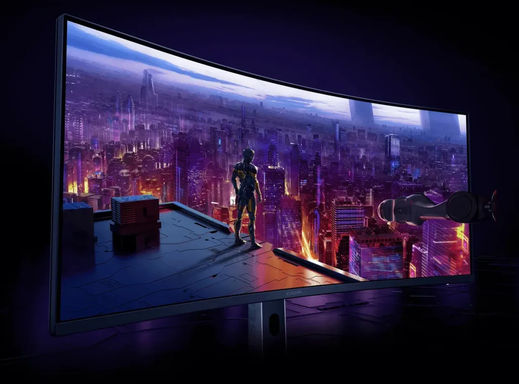 Xiaomi Curved Gaming Monitor G34WQi na tmavsim pozadi