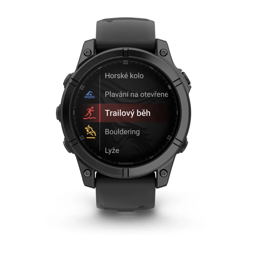 garmin fenix E sportovni rezimy menu