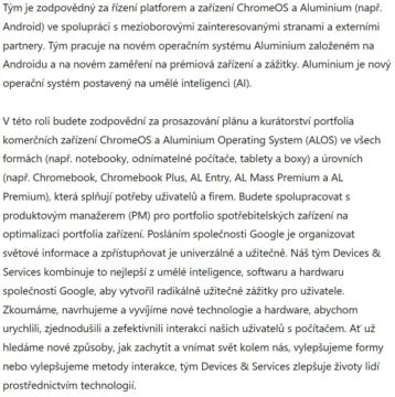 google aluminium os job listing linkedin