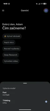 google gemini 3 pro v aplikaci vyber modelu