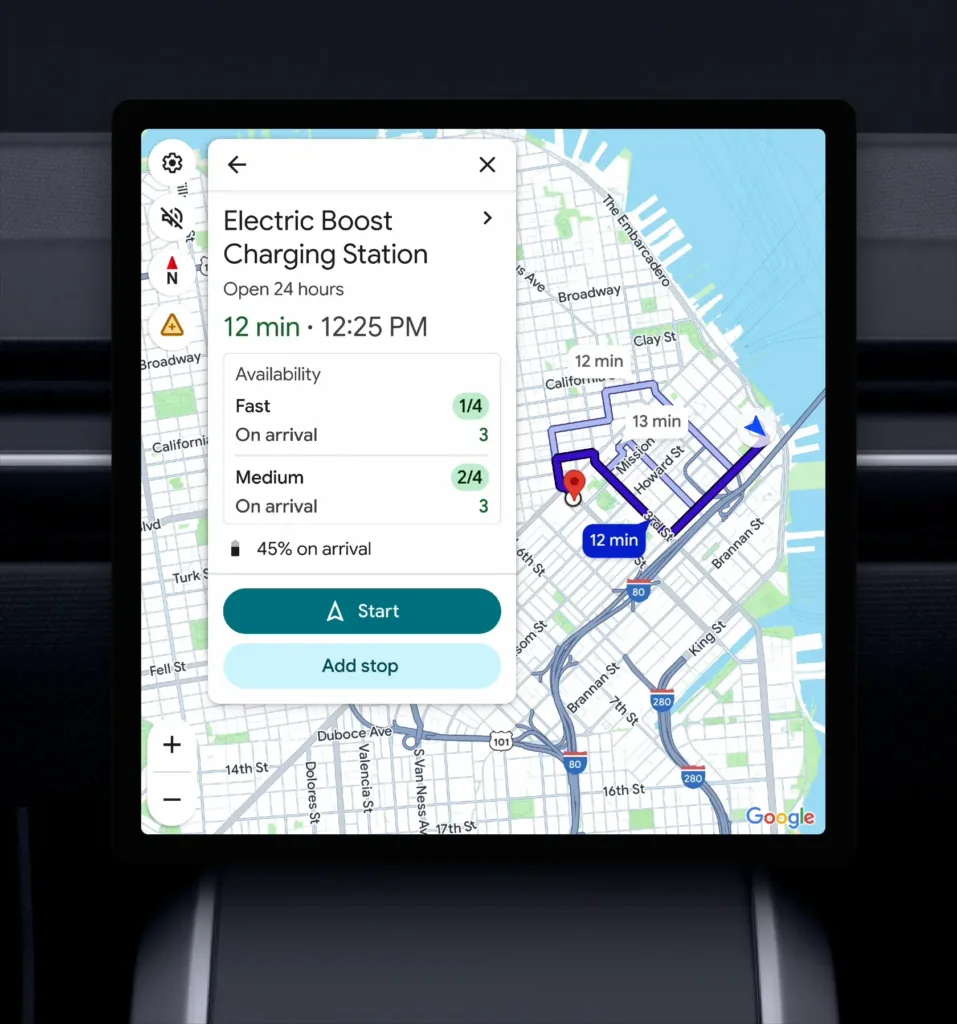 mapy google dostupnost nabijecich stanic ai predpovedi