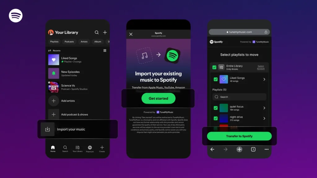 spotify import playlistu od konkurence
