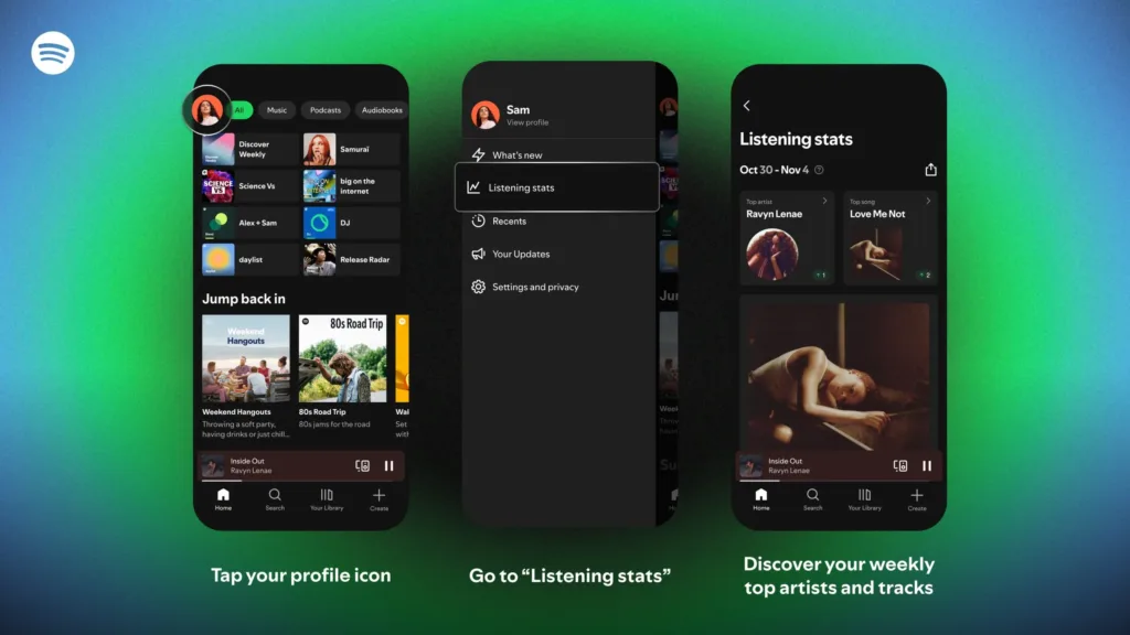 spotify listening stats nahled oficialni