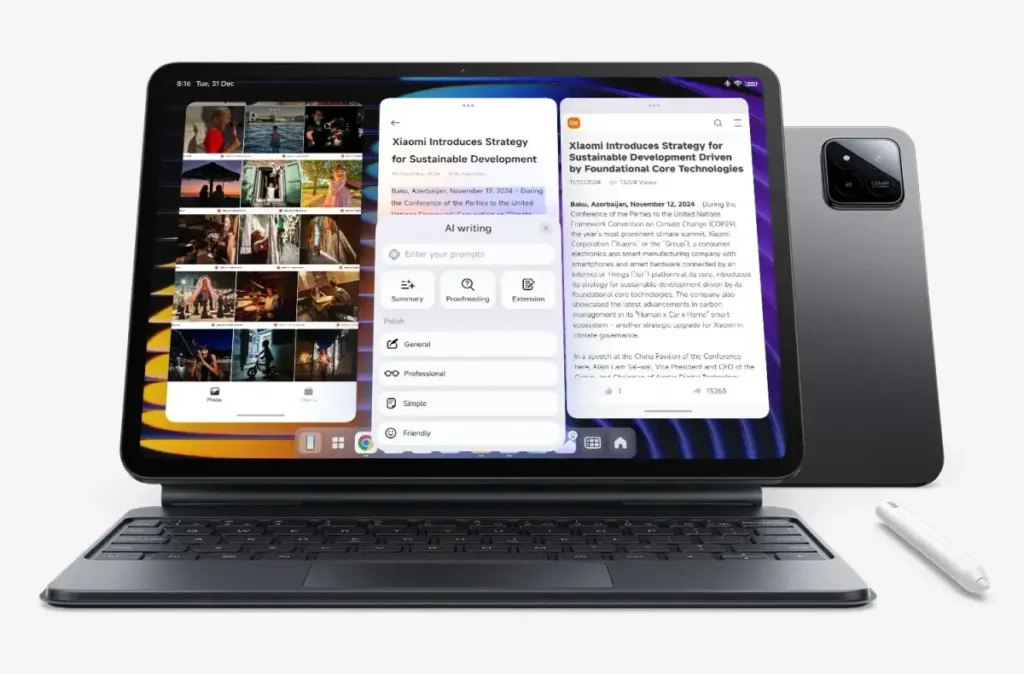 xiaomi pad 7 multitasking s klavesnici a perem