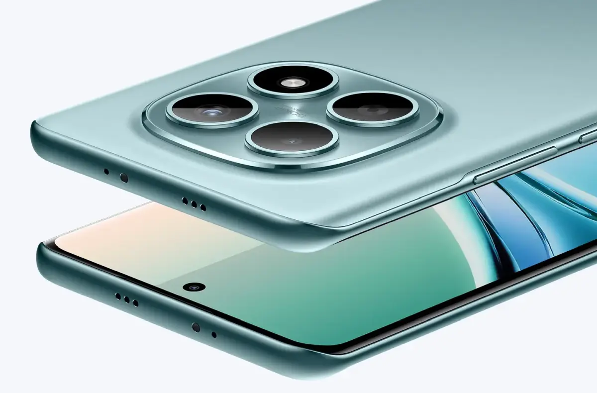 xiaomi redmi note 15 tyrkysova zadni strana vrsek displeje nahled