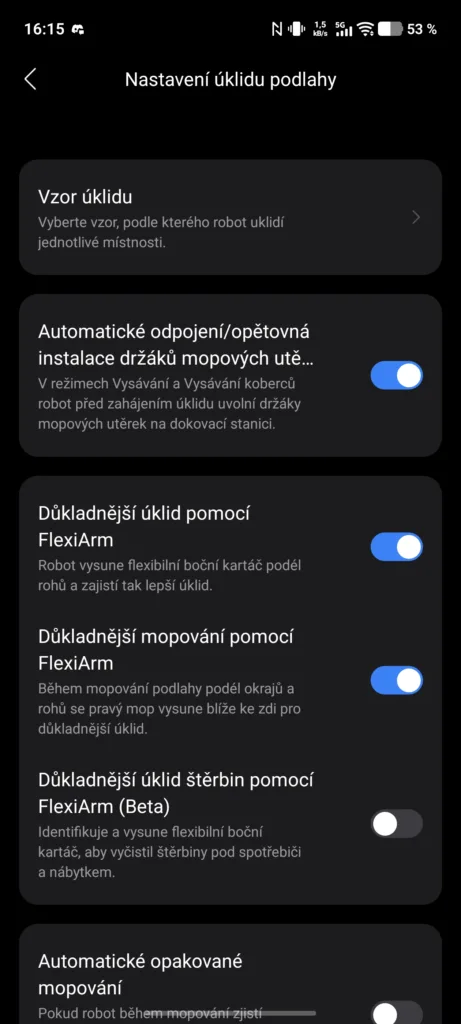 Aplikace Roborock 15