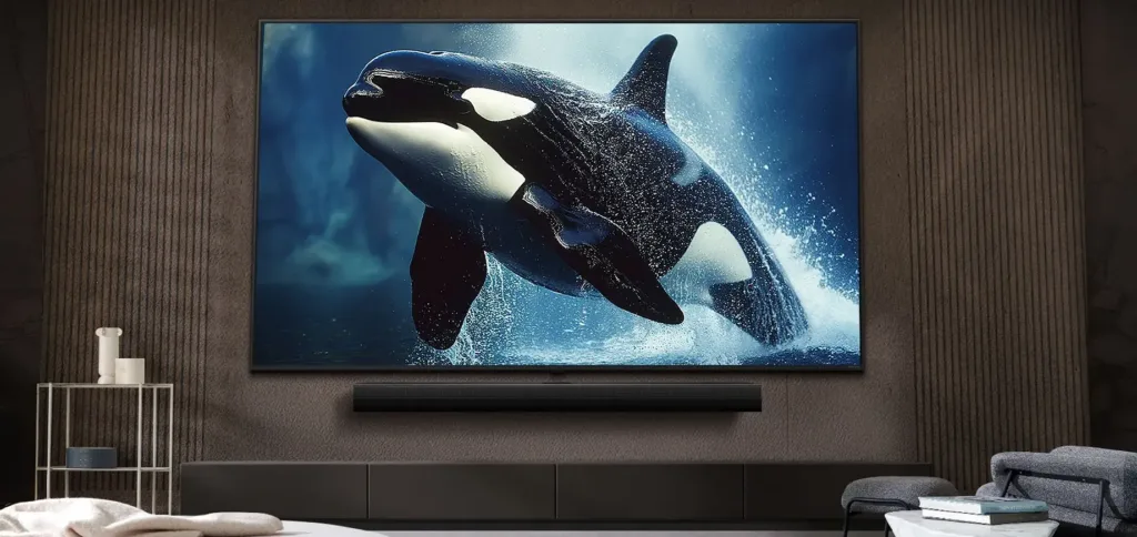 LG 55UA73006LA na stene zepredu