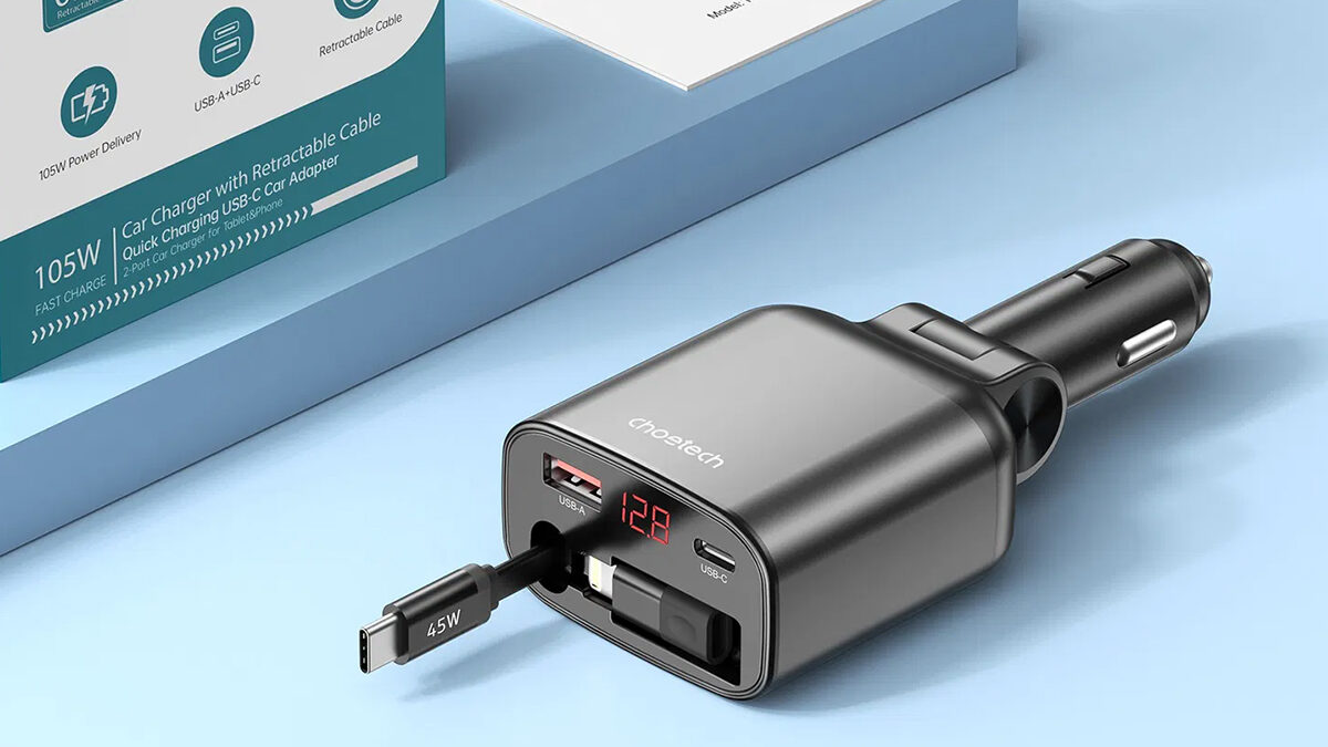 Praktická nabíječka do auta za super peníze! Má slušný výkon a výsuvný USB-C kabel