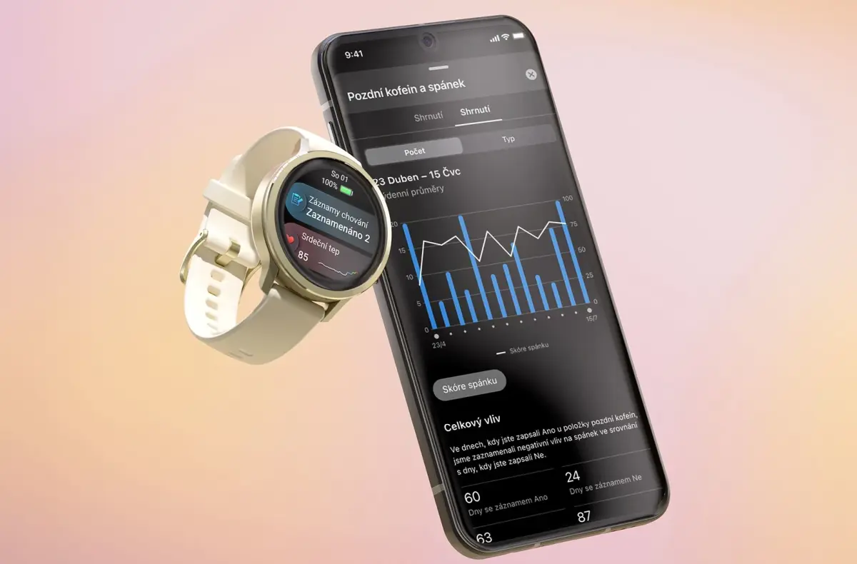 garmin venu 4 s telefonem a aplikaci connect