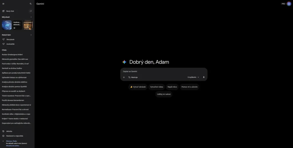 google gemini domovska obrazovka redesign web
