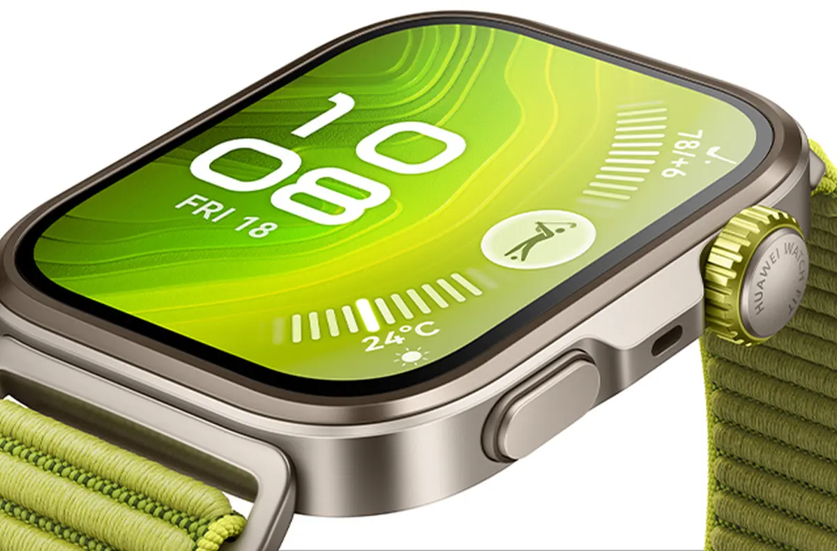 huawei watch 4 pro se zelenym reminkem a cifernikem