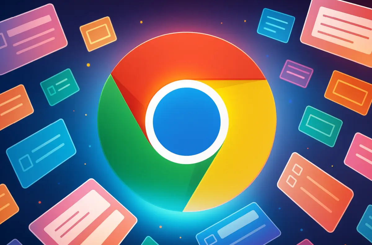 logo google chrome na pozadi s online formulari ai ilustrace