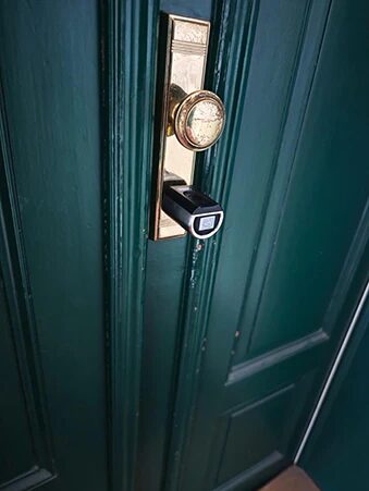 welock touch41 smart cylinder lock green wooden main door