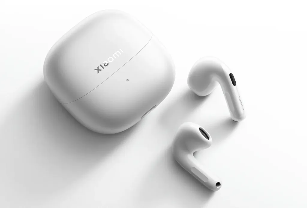 xiaomi buds 6 stribrna krabicka a sluchatka