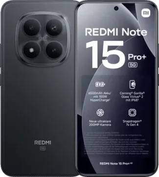 xiaomi redmi note 15 pro plus cerna predni a zadni strana nemecky