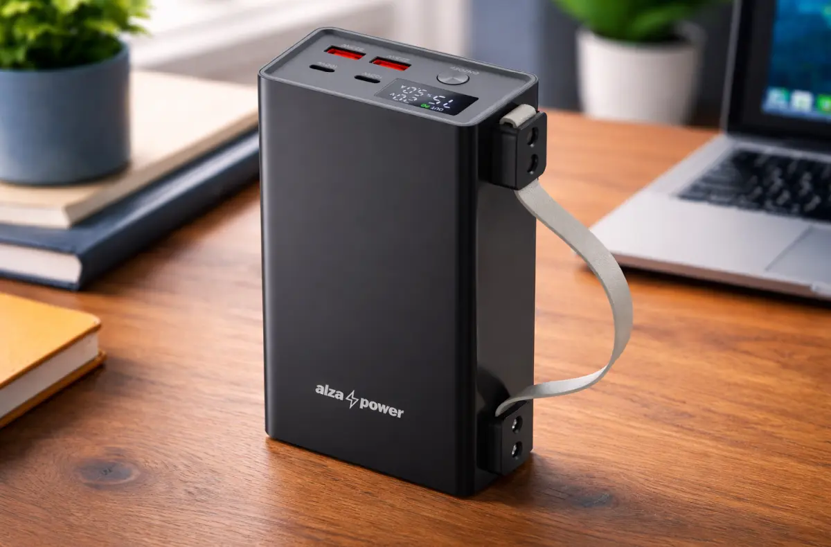 AlzaPower BigFoot 50000mAh Power Delivery 100W na stole