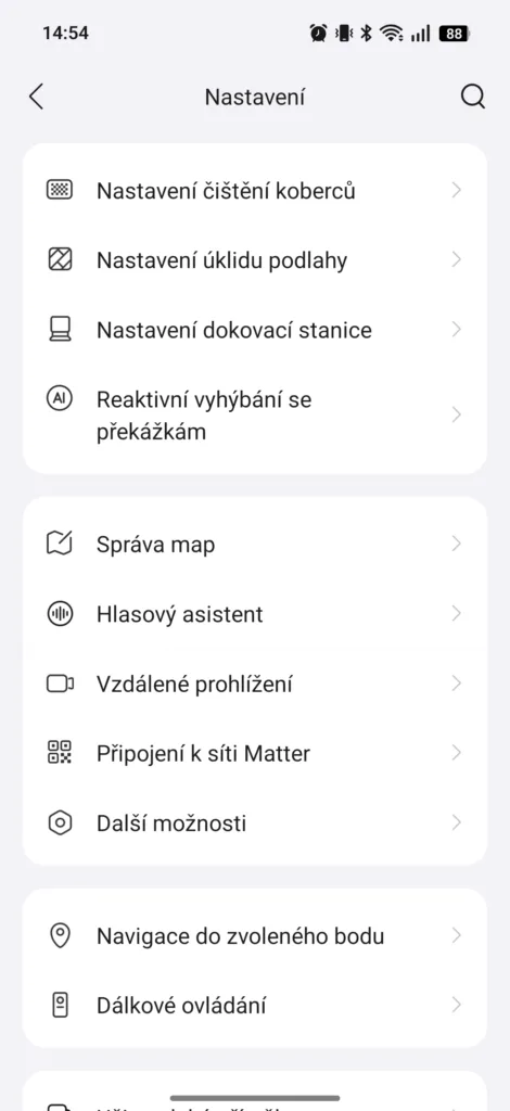 Aplikace Roborock nastaveni 1