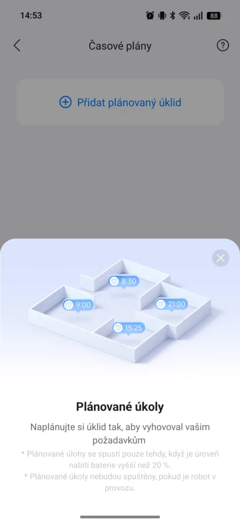 Aplikace Roborock plan