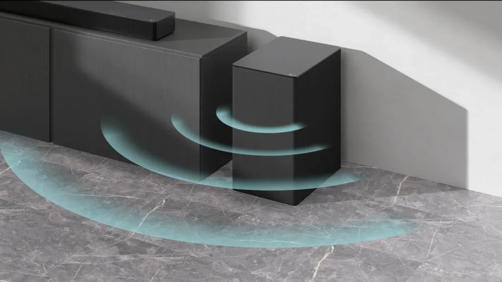 LG SC9S subwoofer v mistnosti