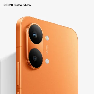 Redmi Turbo 5 Max oranzova zadni strana fotomodul