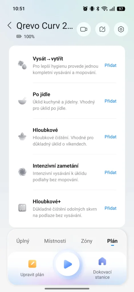 Roborock aplikace plan