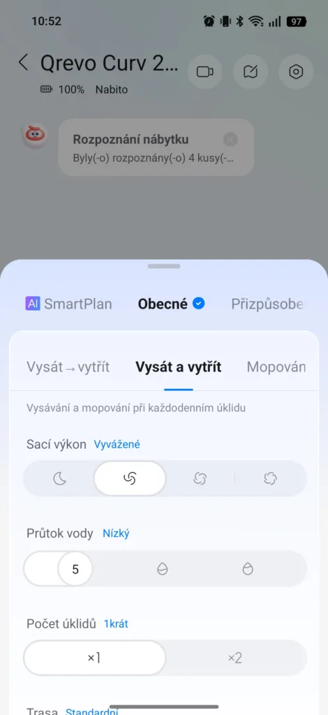 Roborock aplikace uklid