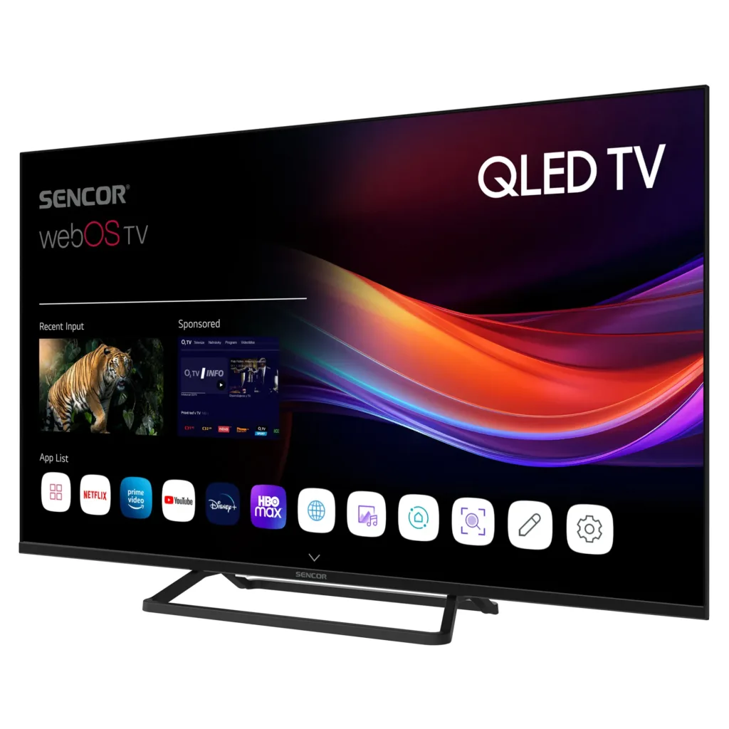 Sencor SLE 43QF860B render predni strana pohled z boku