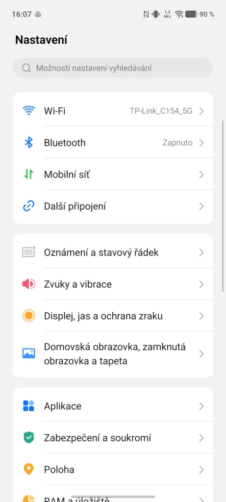 Vivo OriginOS 6 nastavení
