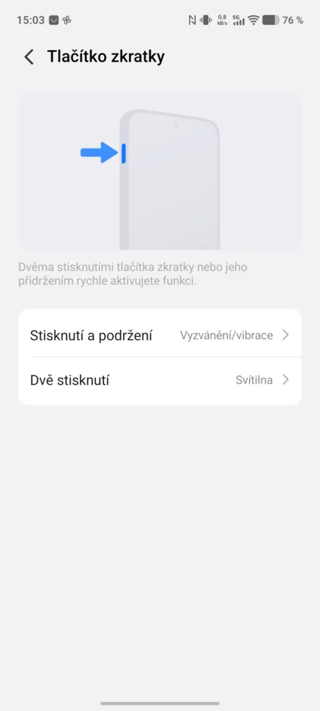 Vivo X300 Pro tlačítko zkratky