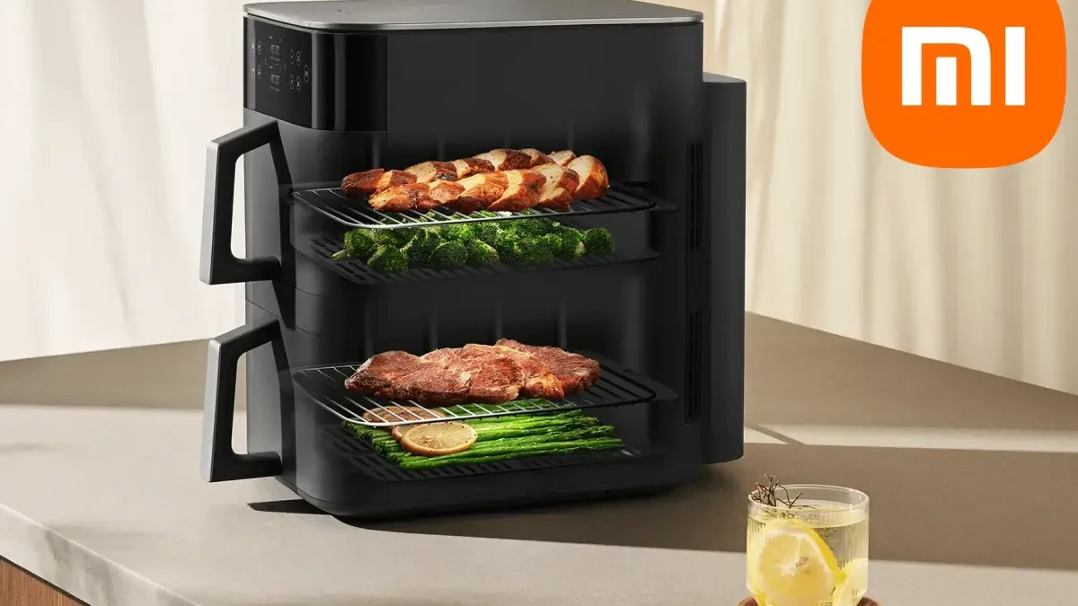 Obří chytrou fritézu Xiaomi nyní koupíte v Česku. Má dva koše nad sebou a dá se ovládat mobilem