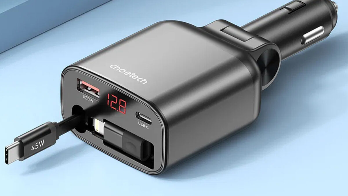 Famózní nabíječka do auta! ChoeTech má výsuvný kabel, 105W výkon a nestojí ani čtyři stovky