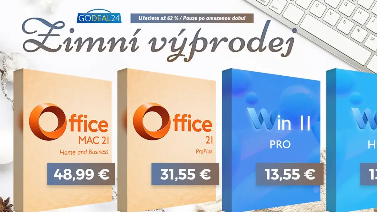 Godeal24 Zimní šílený výprodej: Obrovská sleva na licence Office a WinOS! Doživotní licence Office 2021 Pro už za pouhých 31,55€!