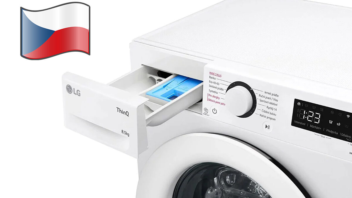 Chytrá pračka od LG teď stojí pod 9 tisíc! Má AI funkce a v aplikaci můžete stahovat nové programy
