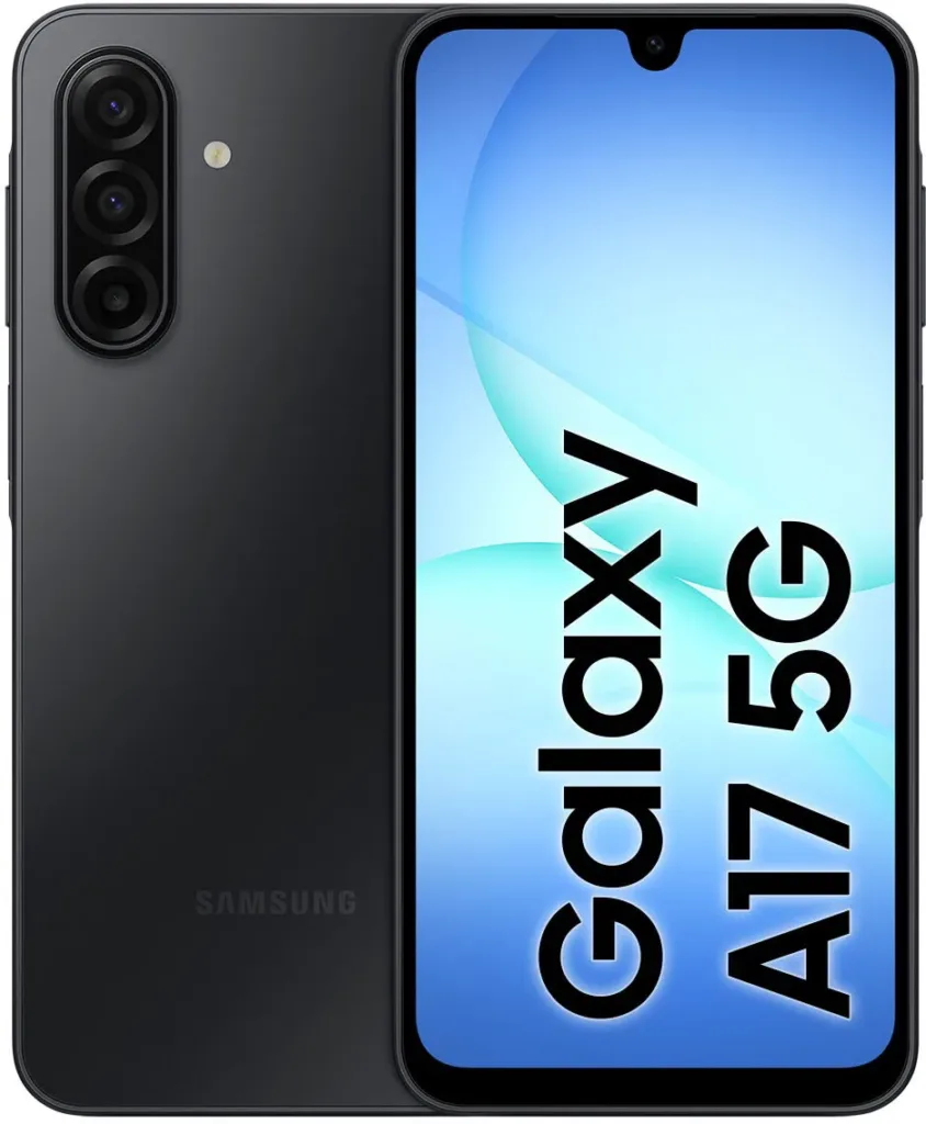 samsung galaxy a17 5g cerna render predni a zadni strana