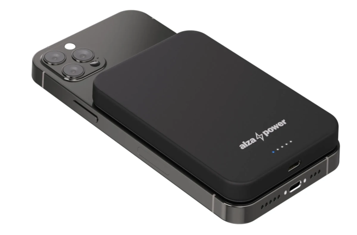 AlzaPower Qi2 Ultra Slim 5000mAh Compatible with MagSafe PD 20W na iphonu