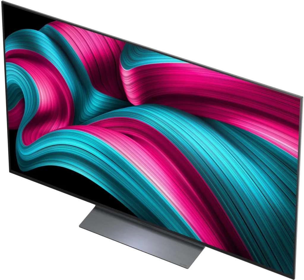 LG OLED55C54 render predni strana shora z boku