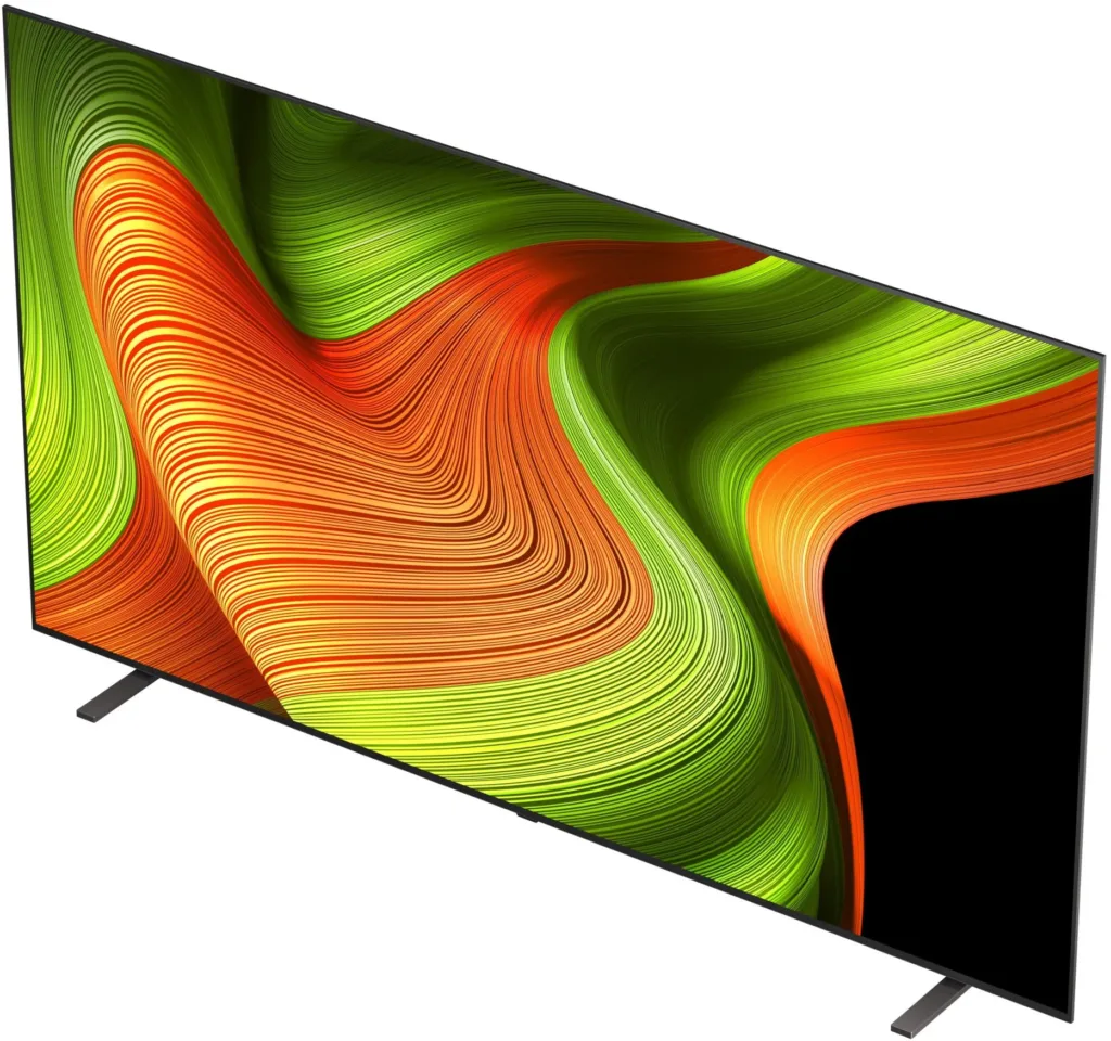 LG OLED83B56 render predni strana pohled shora z boku