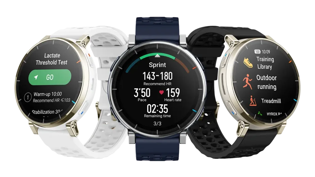 amazfit Active 3 Premium barevne varianty vedle sebe