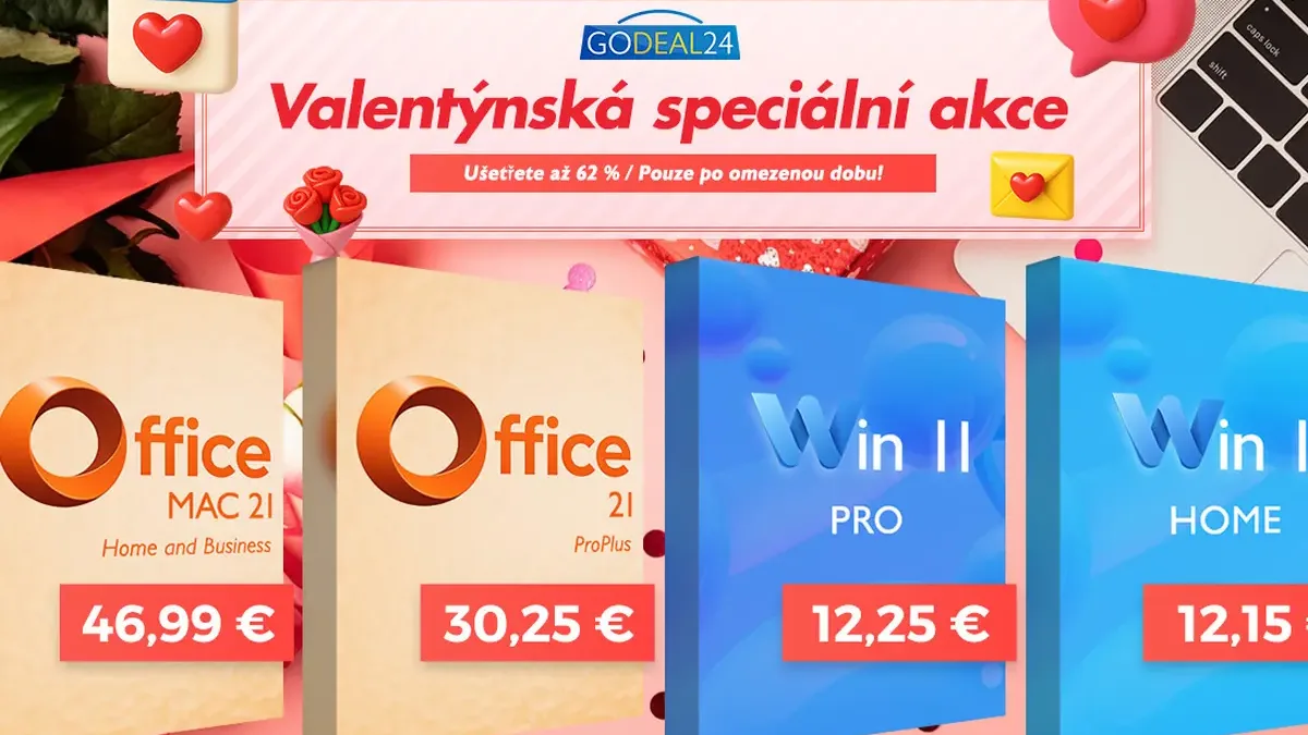 Nejlepší dárek k Valentýnu! Velká sleva na Classic Office 2021 Pro a nejnovější Win 11 Pro v prodeji, pouze za 12 €!