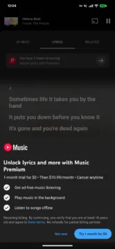 youtube music texty pisnicek predplatne