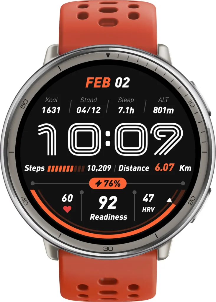 Amazfit Active 2 NFC Premium s oranzovym reminkem