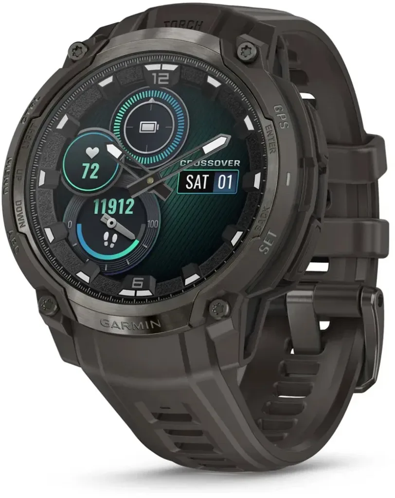 Garmin Instinct Crossover AMOLED charcoal render