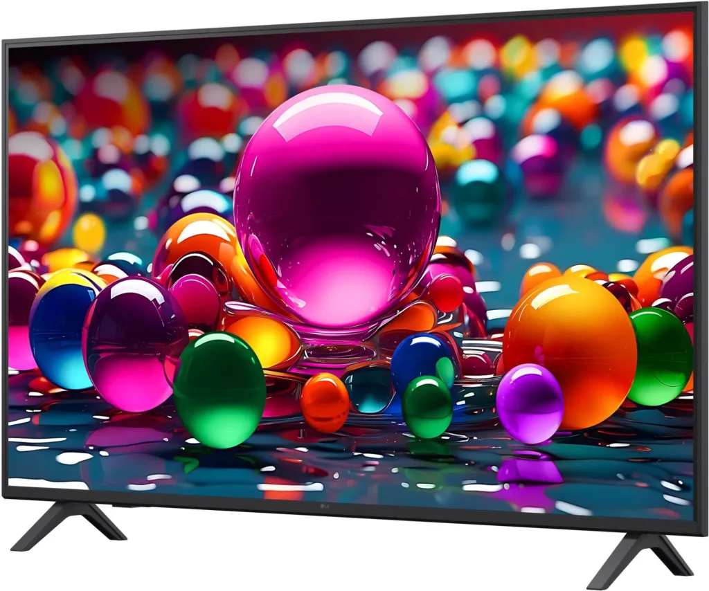LG 50UA75006 render predni strana pohled z boku