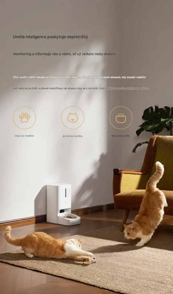 Mijia Smart Pet Feeder 2 Visual Edition v domacnosti s kockami preklad