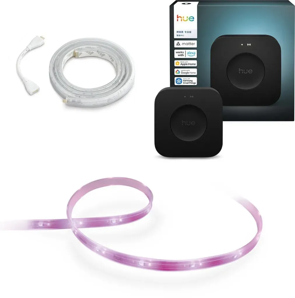 Philips Hue Bridge Pro sada s led paskem obsah