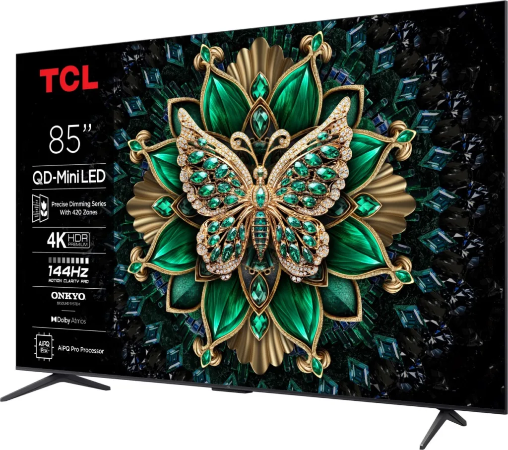 TCL 85C6K render predni strana natocena