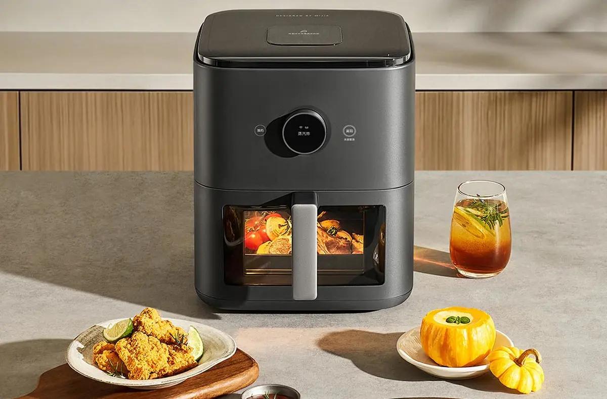 Xiaomi Mijia Smart Air Fryer Pro Steam Bake Edition 6.5L s jidlem